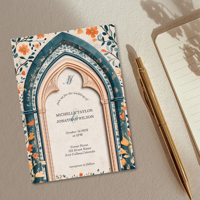 Vintage Rustic Catholic Church Meadow Garden Invitation (Creator Uploaded)
