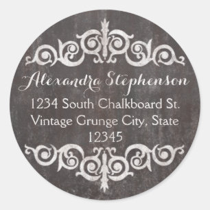 Vintage Rustic Chalkboard Return or Address Label
