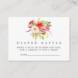 Vintage Rustic Charm Baby Shower Diaper Raffle Enclosure Card