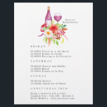 Vintage Rustic Charm Bachelorette Party Itinerary Flyer<br><div class="desc">Vintage style flowers bachelorette party itinerary with hues of burgundy,  blush and sage green designed to be quickly and easily customised to your event specifics.</div>