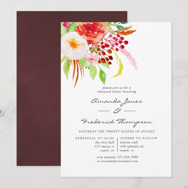 Vintage Rustic Charm Rehearsal Dinner Invitation (Front/Back)