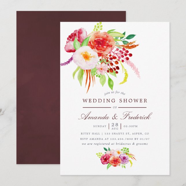 Vintage Rustic Charm Wedding Shower Invitation (Front/Back)