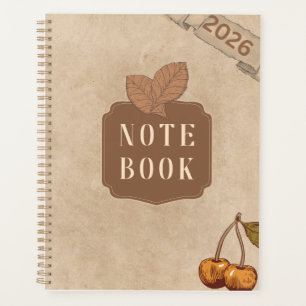 Vintage Rustic Cherry & Leaf Aesthetic Planner
