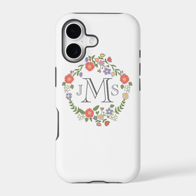 Vintage rustic chic wedding monogram initial flora (Back)