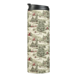 Vintage Rustic Christmas Country Winter Scenery  Thermal Tumbler
