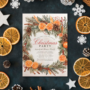 Vintage Rustic Christmas Party: Nostalgic Elegance Invitation