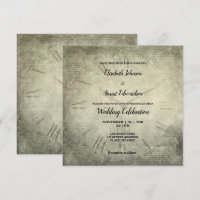 Vintage rustic clock script pattern wedding