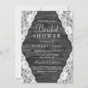 Vintage Rustic Country Bridal Shower Invitation