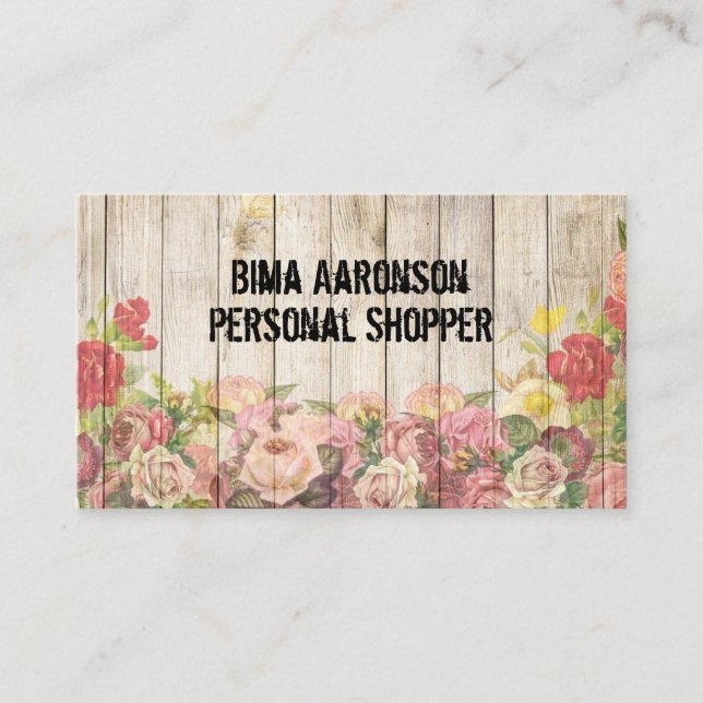 Vintage Rustic Country Fence Business Cards (Front)