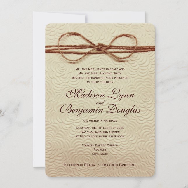 Vintage Rustic Country Wedding Invitations (Front)