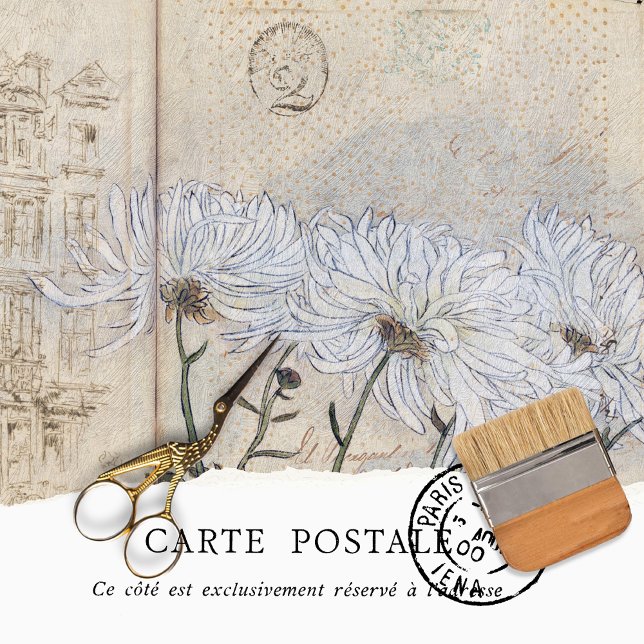 Vintage Rustic Crysanthemums Texture Decoupage Tissue Paper (Creator Uploaded)