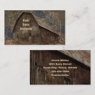Vintage Rustic Dark Gray Tan Sky Barn Texture Business Card
