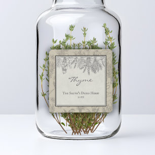 Vintage Rustic Dried Herb Custom Family Mason Jar