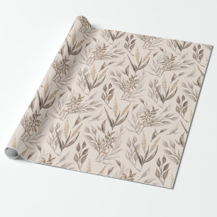 Vintage Rustic Elegant Floral Pattern Wrapping Paper