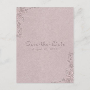 Vintage Rustic Elegant Rose Corners Save the Date Announcement Postcard