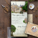 Vintage Rustic Fairytale Castle Story Book Wedding Tri-Fold Invitation<br><div class="desc">Amaze your guests with this rustic fairy tale theme wedding invite featuring a beautiful old castle on a rustic parchment background. Simply add your event details on this easy-to-use template and adorn this card with your favourite photo to make it a one-of-a-kind invitation.</div>