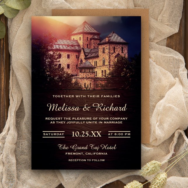 Vintage Rustic Fairytale Castle Wedding Invitation (Creator Uploaded)