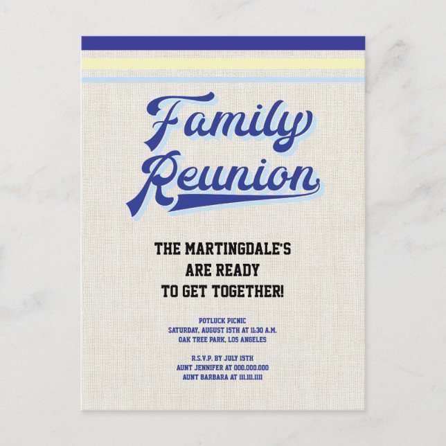 Vintage Rustic Family Reunion Postcard (Front)
