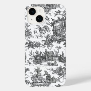 Vintage Rustic Farm French Toile-Black & White Case-Mate iPhone 14 Case