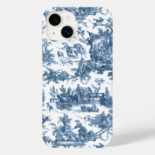 Vintage Rustic Farm French Toile-Blue & White Case-Mate iPhone 14 Case