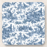 Vintage Rustic Farm French Toile-Blue & White