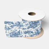 Vintage Rustic Farm French Toile-Blue & White