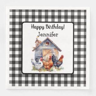 Vintage Rustic Farmhouse Style Birthday Napkin