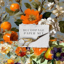 Vintage Rustic Floral Botanical Decoupage