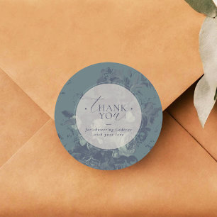 Vintage Rustic Floral Bridal Shower Thank You Classic Round Sticker