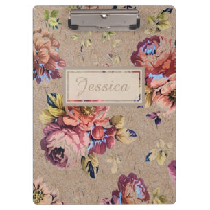 Vintage Rustic Floral Clipboard