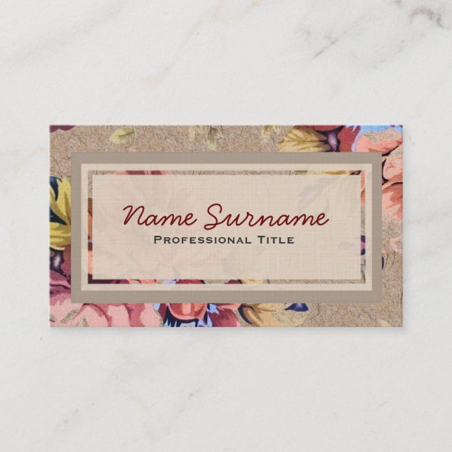 Vintage Rustic Floral Custom Business Card (Front)