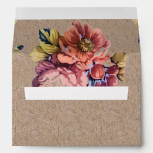 Vintage Rustic Floral Envelope