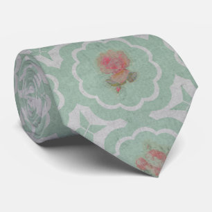 Vintage Rustic Floral Pattern Tie