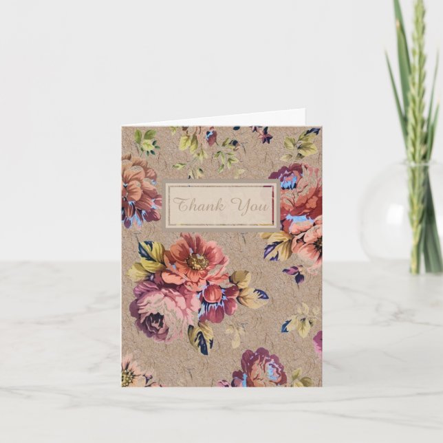 Vintage Rustic Floral Thank You (Front)