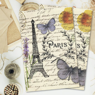vintage rustic french eiffel tower Paris Party Tissue Paper