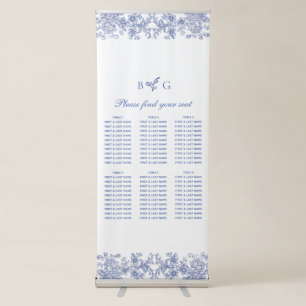 Vintage Rustic French Floral Wedding Seating Chart Retractable Banner