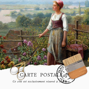 Vintage Rustic French Girl Dahlia Decoupage Tissue Paper