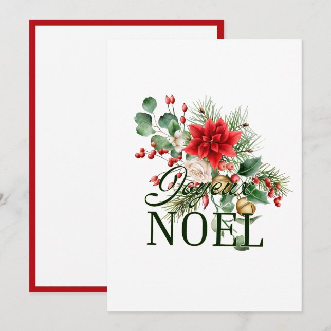 Vintage Rustic French Joyeux Noel  Announcement (Front/Back)