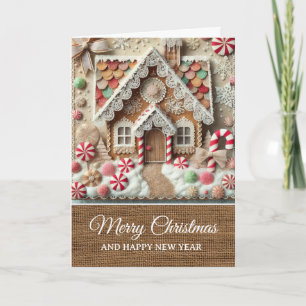 Vintage Rustic Gingerbread House Merry Christmas  Card