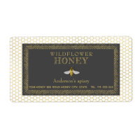 Vintage rustic gold bee honey jar