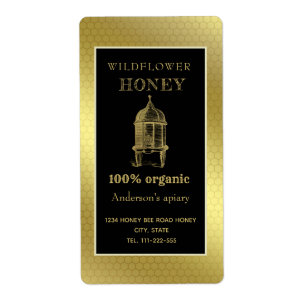 Vintage rustic gold beehive honey jar