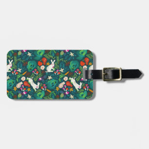 Vintage Rustic Greenery Bunny Floral Garden Luggage Tag