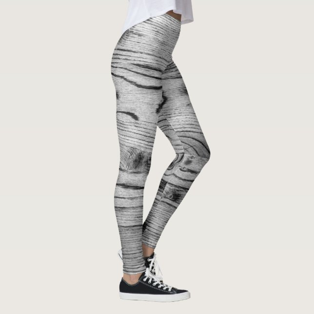 Vintage rustic grey black burnt wood  leggings (Right)
