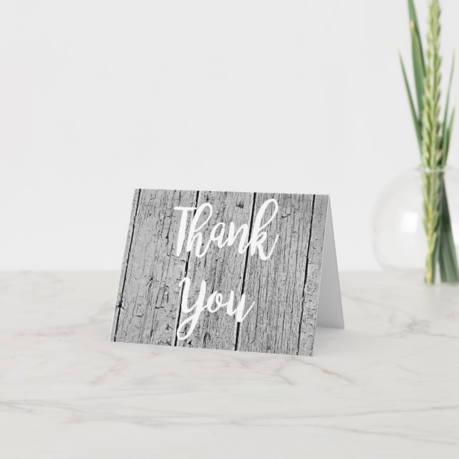 Vintage Rustic Grey Thank You Distressed Wood (Front)