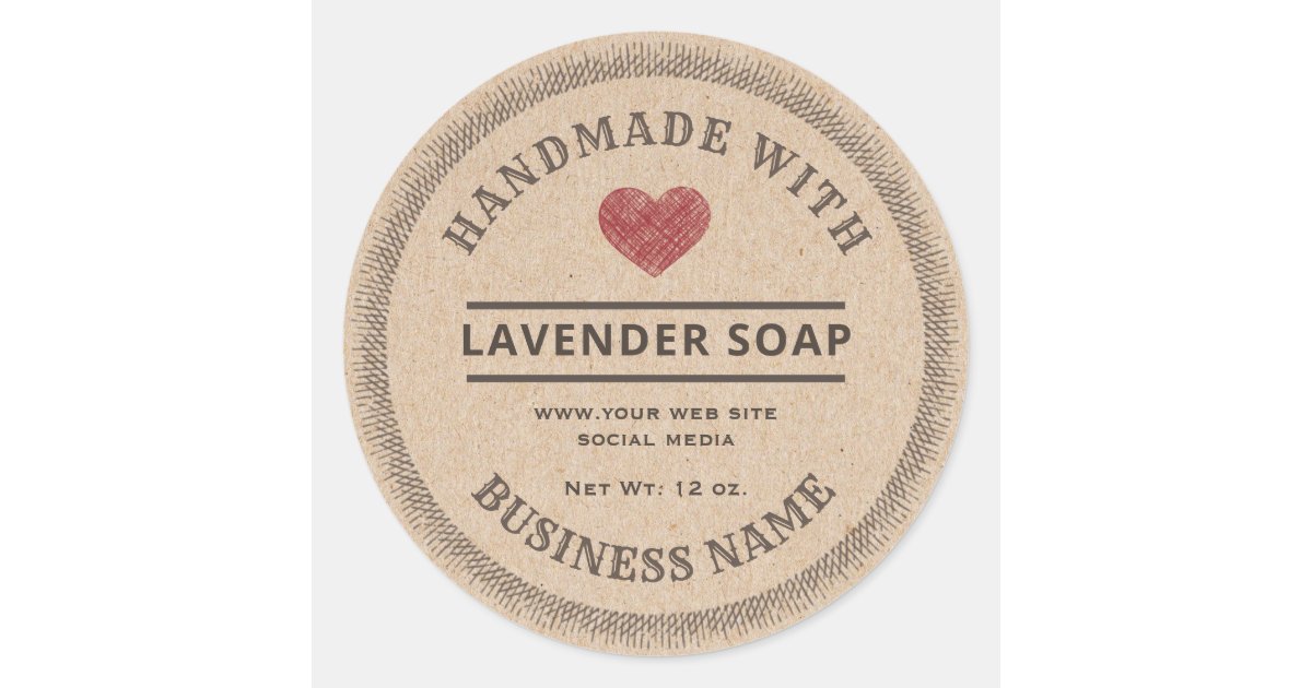 Vintage rustic handmade cardboard soap label | Zazzle