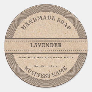 Vintage rustic handmade cardboard soap label