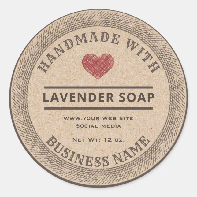 Vintage rustic handmade cardboard soap label | Zazzle