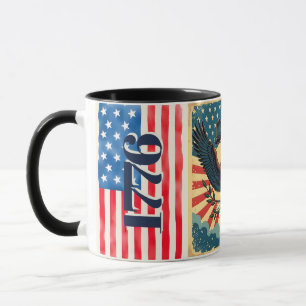 Vintage & Rustic July 4th Eagle Liberty Bell 1776 Mug