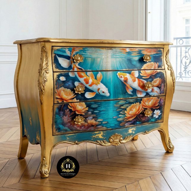 Vintage Rustic Koi Fish Decoupage  Tissue Paper (Creator Uploaded)