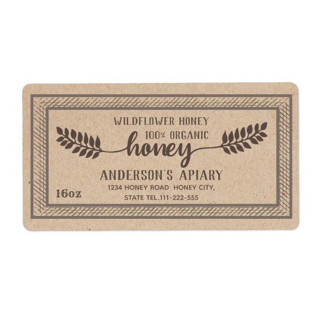Vintage rustic Kraft calligraphy honey branch (Front)